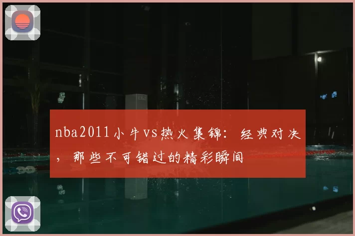 nba2011小牛vs热火集锦:经典对决,那些不可错过的精彩瞬间